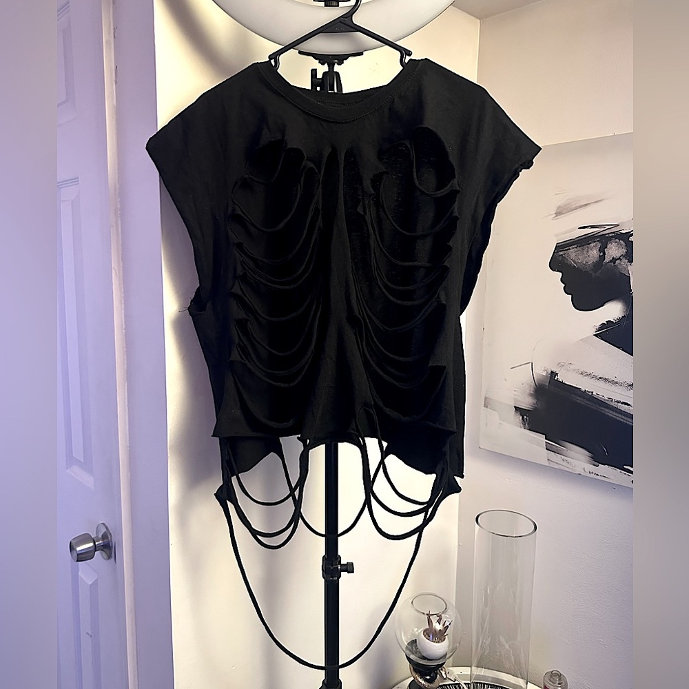 Distressed black Tank